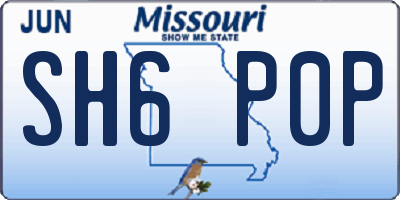 MO license plate SH6P0P