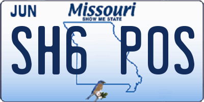 MO license plate SH6P0S