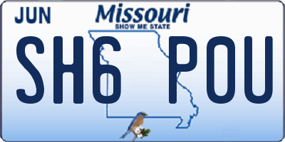 MO license plate SH6P0U