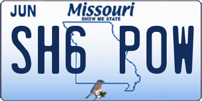MO license plate SH6P0W