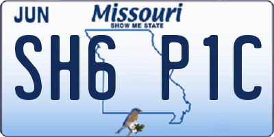 MO license plate SH6P1C