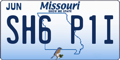 MO license plate SH6P1I