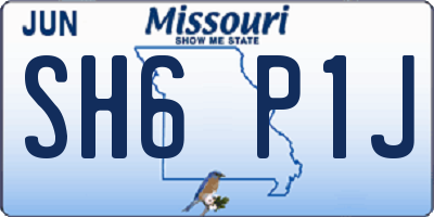 MO license plate SH6P1J
