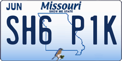 MO license plate SH6P1K