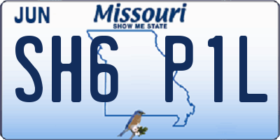 MO license plate SH6P1L