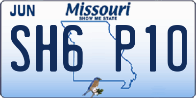 MO license plate SH6P1O