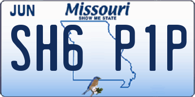 MO license plate SH6P1P