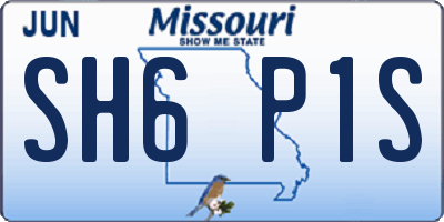 MO license plate SH6P1S