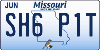 MO license plate SH6P1T