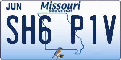 MO license plate SH6P1V