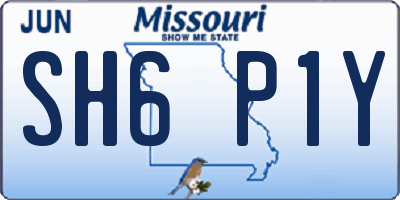 MO license plate SH6P1Y