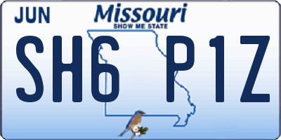 MO license plate SH6P1Z
