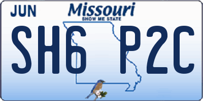 MO license plate SH6P2C