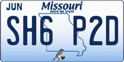 MO license plate SH6P2D