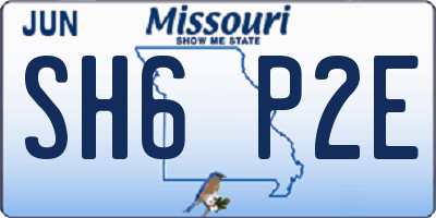 MO license plate SH6P2E