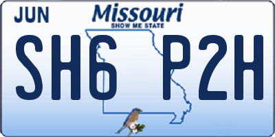 MO license plate SH6P2H