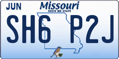 MO license plate SH6P2J