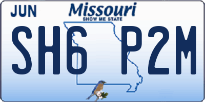 MO license plate SH6P2M