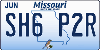 MO license plate SH6P2R