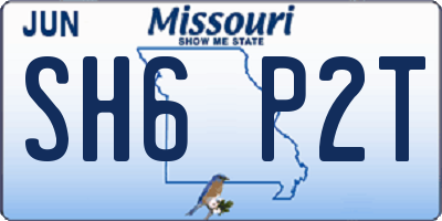 MO license plate SH6P2T