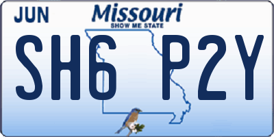 MO license plate SH6P2Y