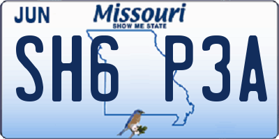 MO license plate SH6P3A