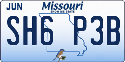 MO license plate SH6P3B