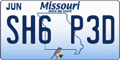MO license plate SH6P3D