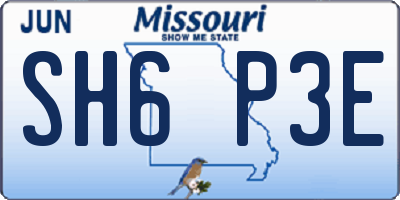 MO license plate SH6P3E