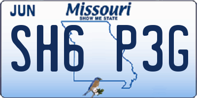 MO license plate SH6P3G