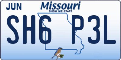 MO license plate SH6P3L
