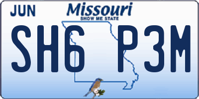 MO license plate SH6P3M