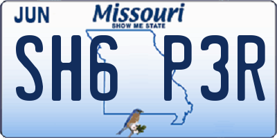 MO license plate SH6P3R