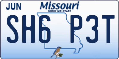 MO license plate SH6P3T
