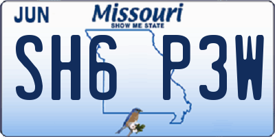 MO license plate SH6P3W