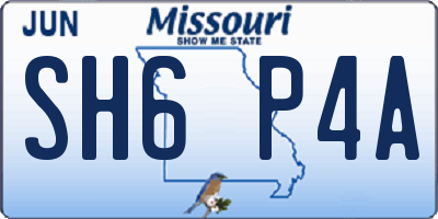 MO license plate SH6P4A