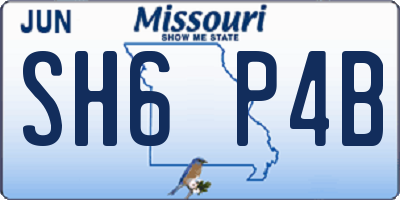 MO license plate SH6P4B
