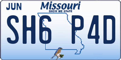 MO license plate SH6P4D