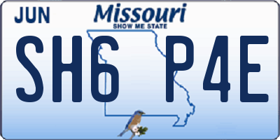 MO license plate SH6P4E