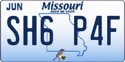 MO license plate SH6P4F