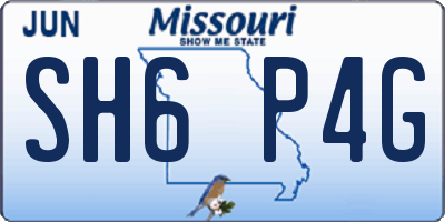 MO license plate SH6P4G