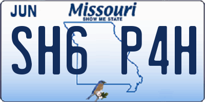 MO license plate SH6P4H