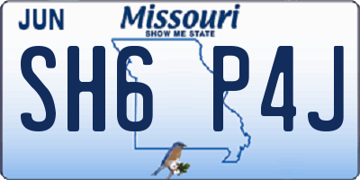 MO license plate SH6P4J