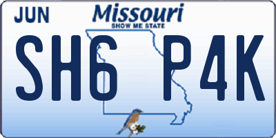 MO license plate SH6P4K