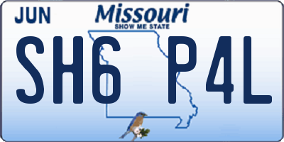 MO license plate SH6P4L