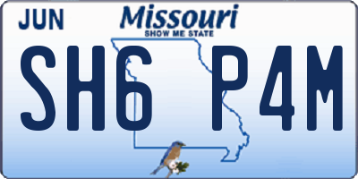MO license plate SH6P4M