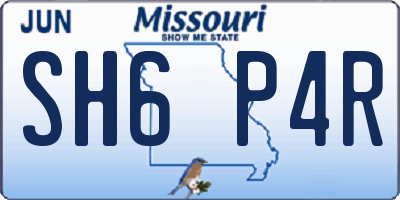 MO license plate SH6P4R