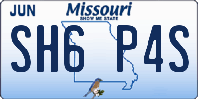 MO license plate SH6P4S