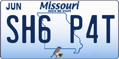 MO license plate SH6P4T