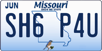 MO license plate SH6P4U